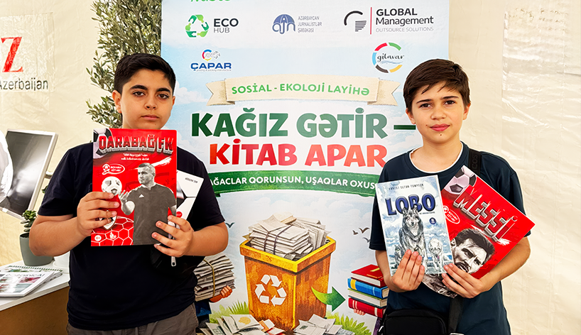 Ümumdünya Ətraf Mühit Günündə Global Management-in dəstək verdiyi “KAĞIZ GƏTİR–KİTAB APAR” layihəsi təqdim olunub